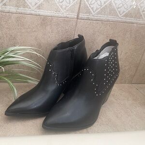Aldo Black Studded Ankle Booties with Stiletto Heel